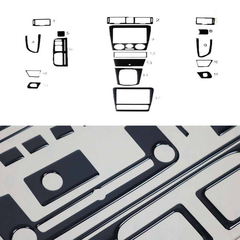 Innenraum Dekor Cockpit für Skoda Octavia 1996-2010 Piano Schwarz Optik 17tlg
