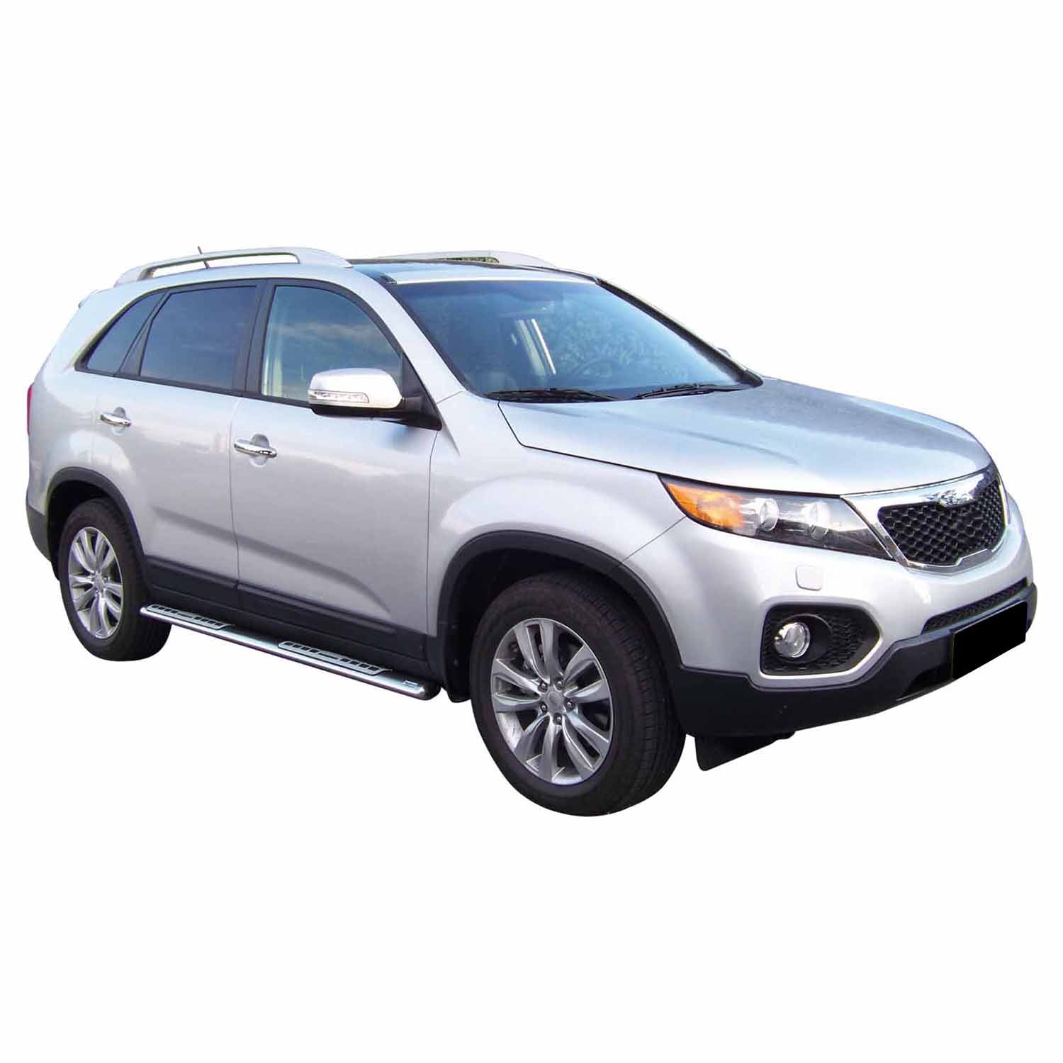 Edelstahl Seitenschweller Schwellerrohre für Kia Sorento 2009-2012 Silber