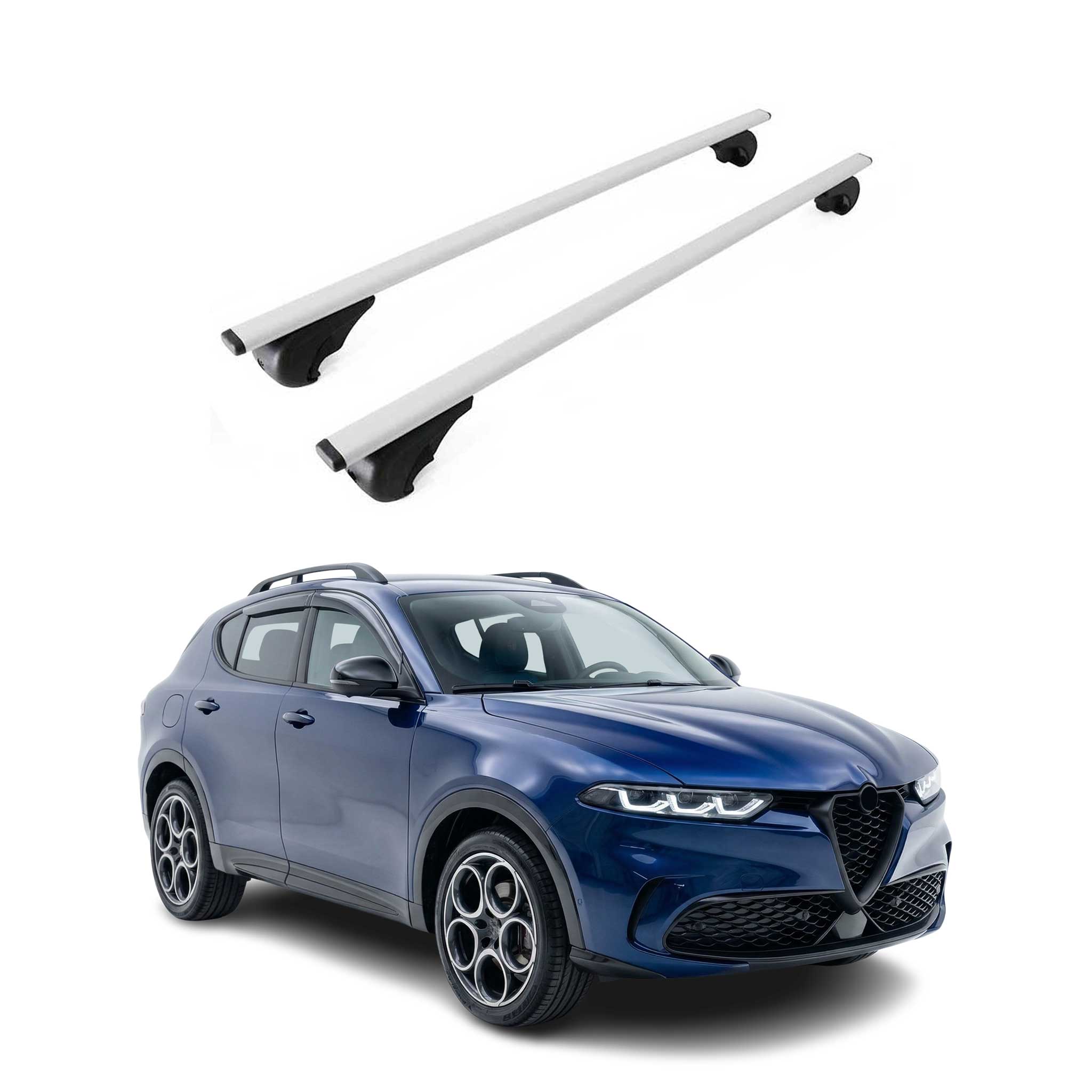 Dachträger Grundtäger für Alfa Romeo Tonale 2022-2026 75kg Metall Silber 2 tlg
