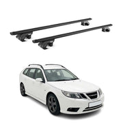Dachträger Grundtäger für Saab 9-3X 2009-2013 90kg Aluminium Schwarz 2 tlg ABE