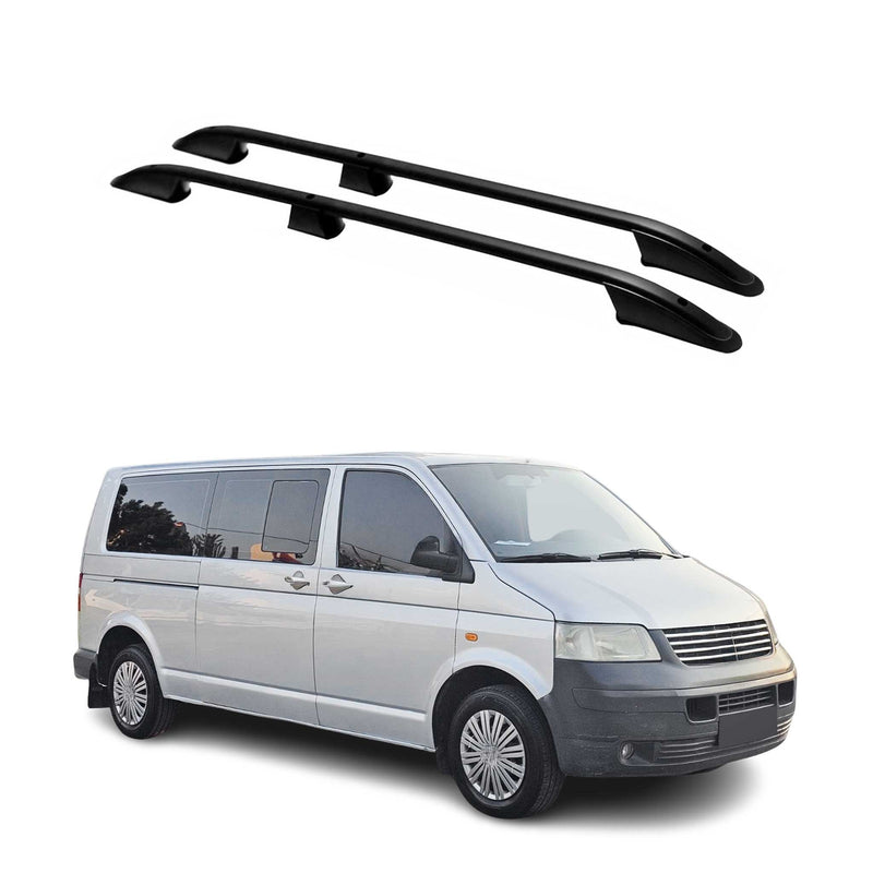 Dachreling Dachträger für VW Multivan T5 Caravelle 2003-15 L2 Langer Alu Schwarz