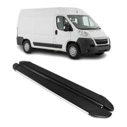 Trittbretter Seitenschweller für Citroen Jumper 2006-2026 L2 Alu Schwarz Grau