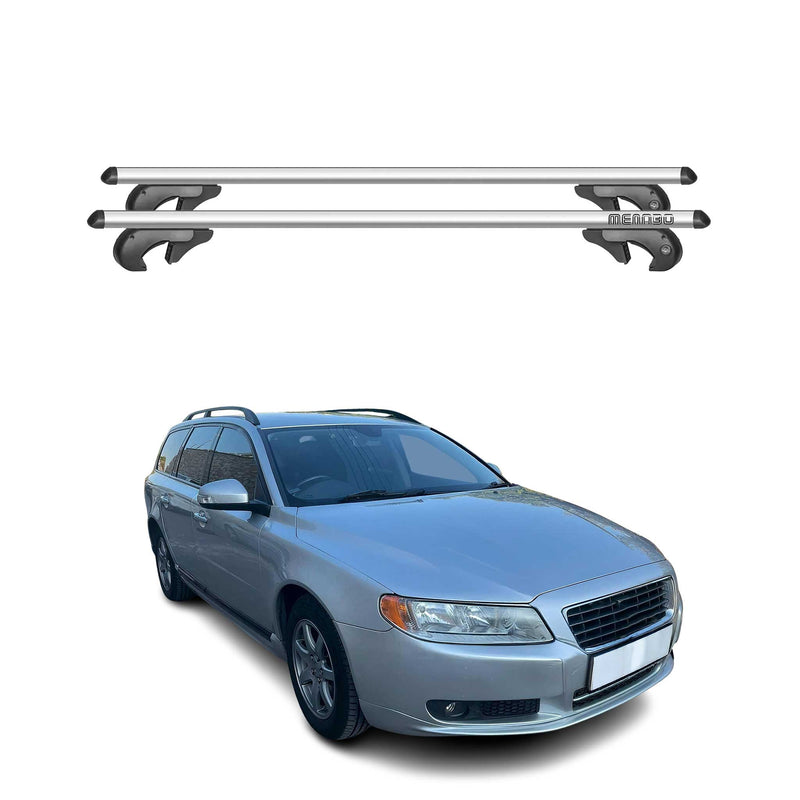 Menabo Dachträger Grundtäger für Volvo V70 2007-2016 90kg Aluminium Silber 2 tlg