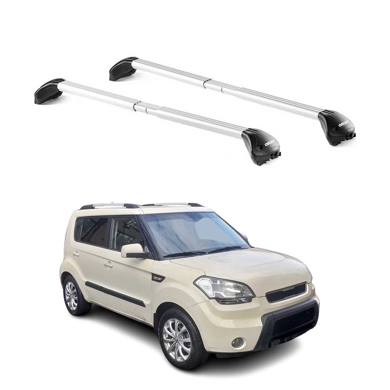 Dachträger Grundtäger für Kia Soul 2008-2013 5 tür 100kg Alu Silber 2 tlg ABE