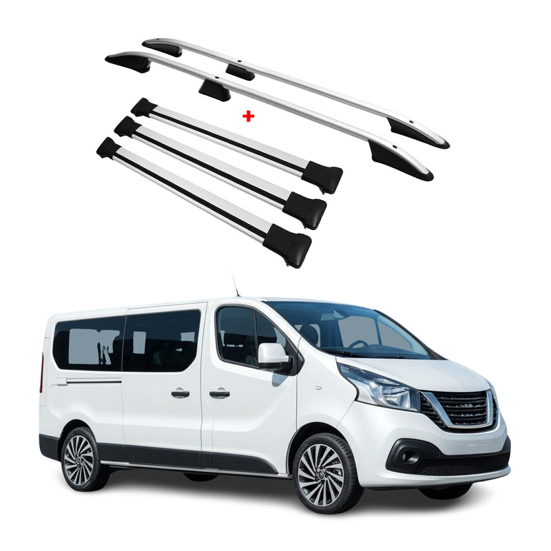 Dachreling + Dachträger für Nissan NV300 2016-2025 L2 Langer Aluminium Silber 5x