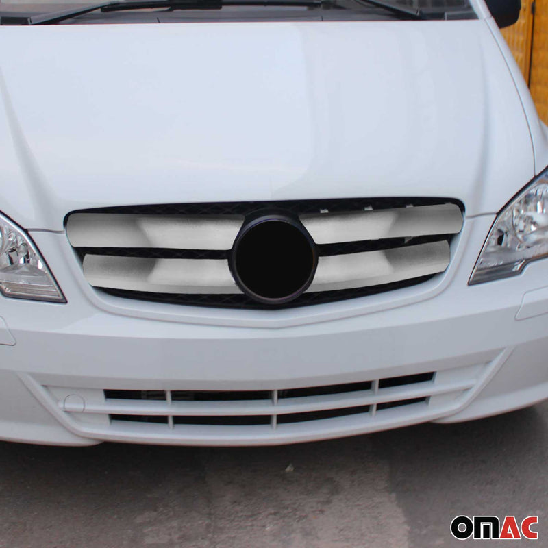 Kühlergrill Grillleisten für Mercedes Vito W639 2010-2014 Gebürstet Chrom 4x