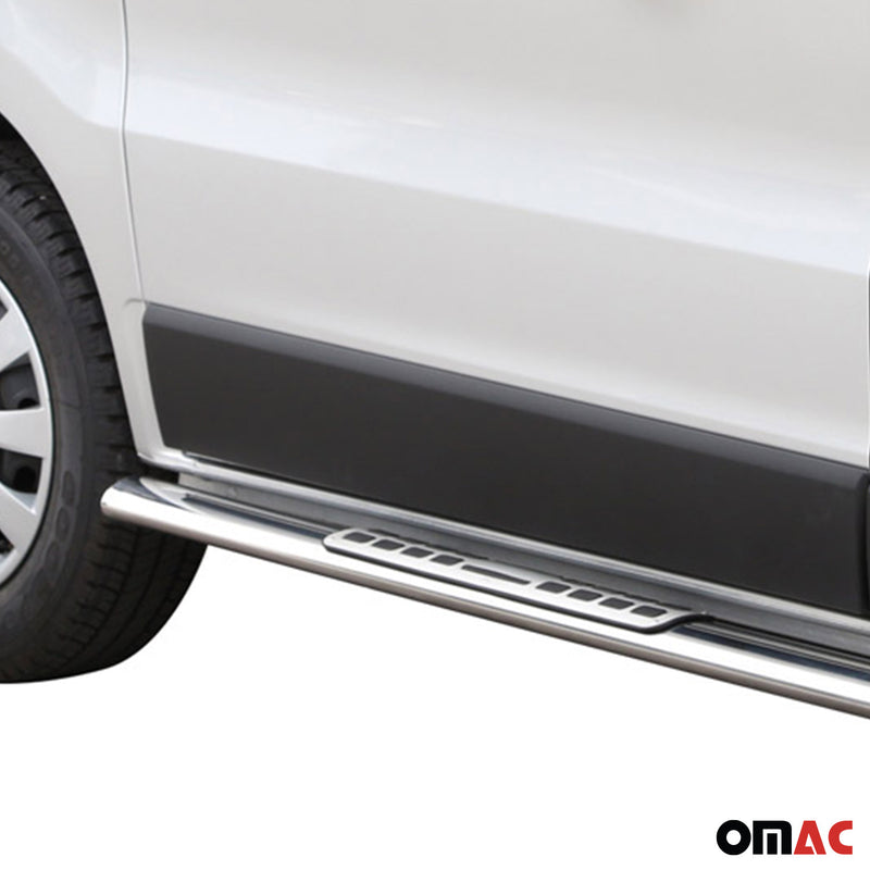 Edelstahl Seitenschweller Schwellerrohre für Opel Vivaro 2014-2018 Kurzer Silber