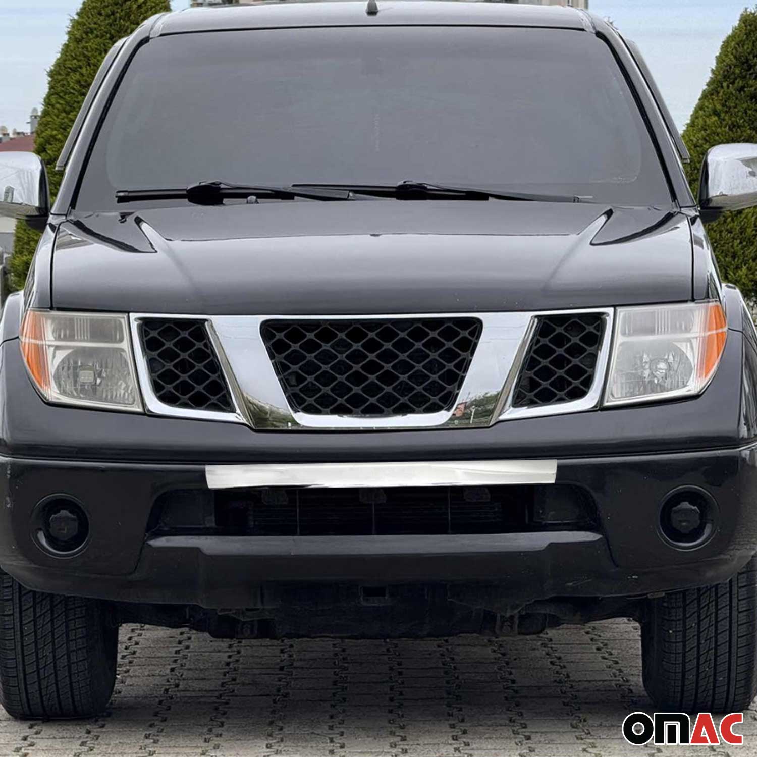 Kühlergrill Leisten Grillleisten für Nissan Navara 2005-2015 Edelstahl Chrom