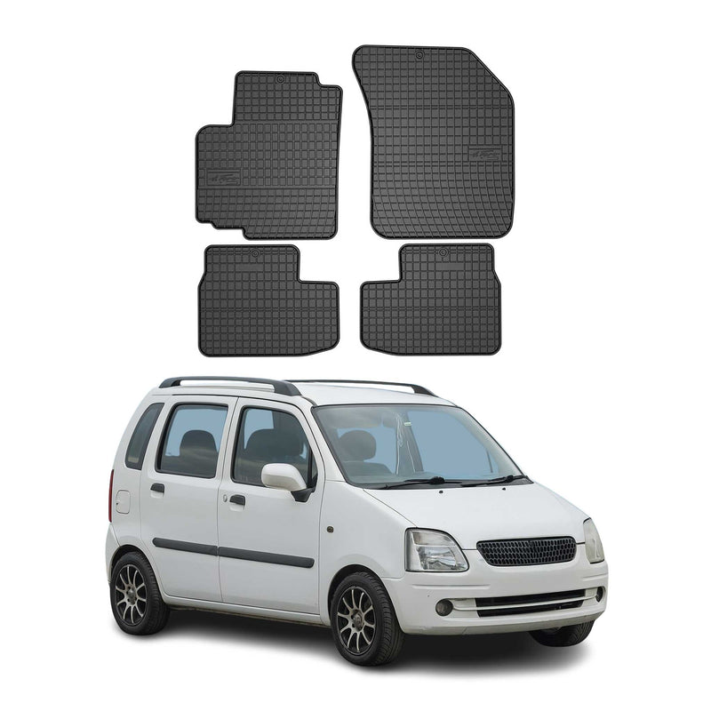 OMAC Gummi Fußmatten für Opel Agila B 2008-2015 Automatten Gummi TPE Schwarz 4x