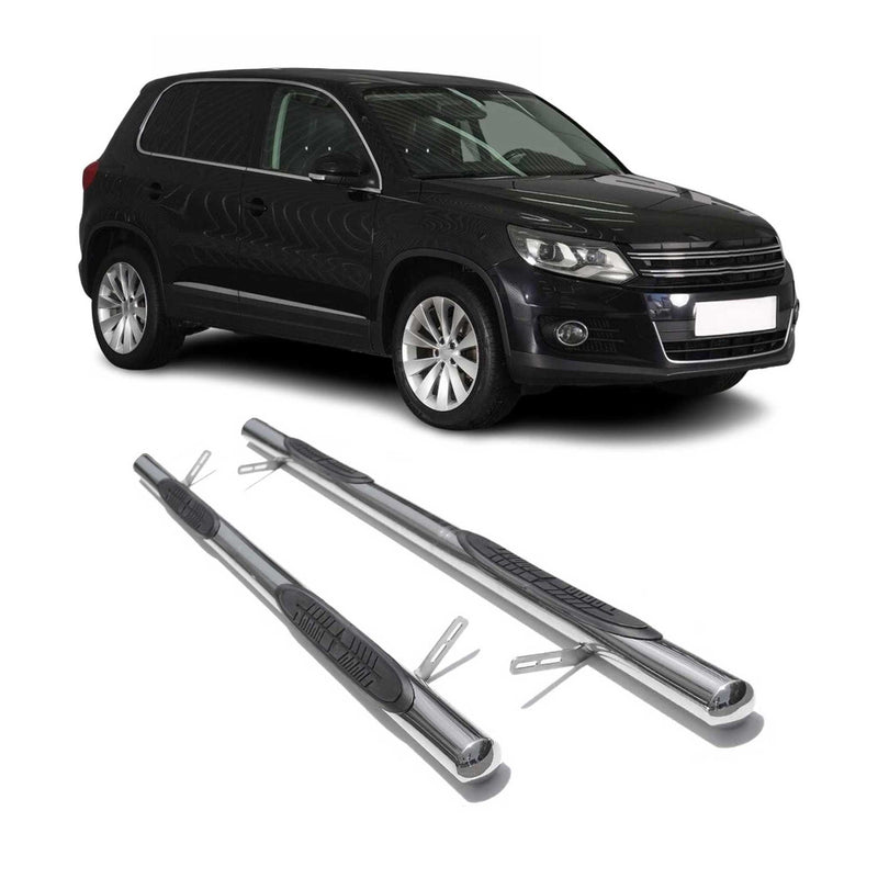 Edelstahl Trittbretter Schwellerrohre für VW Tiguan 2007-2016 Edelstahl Silber