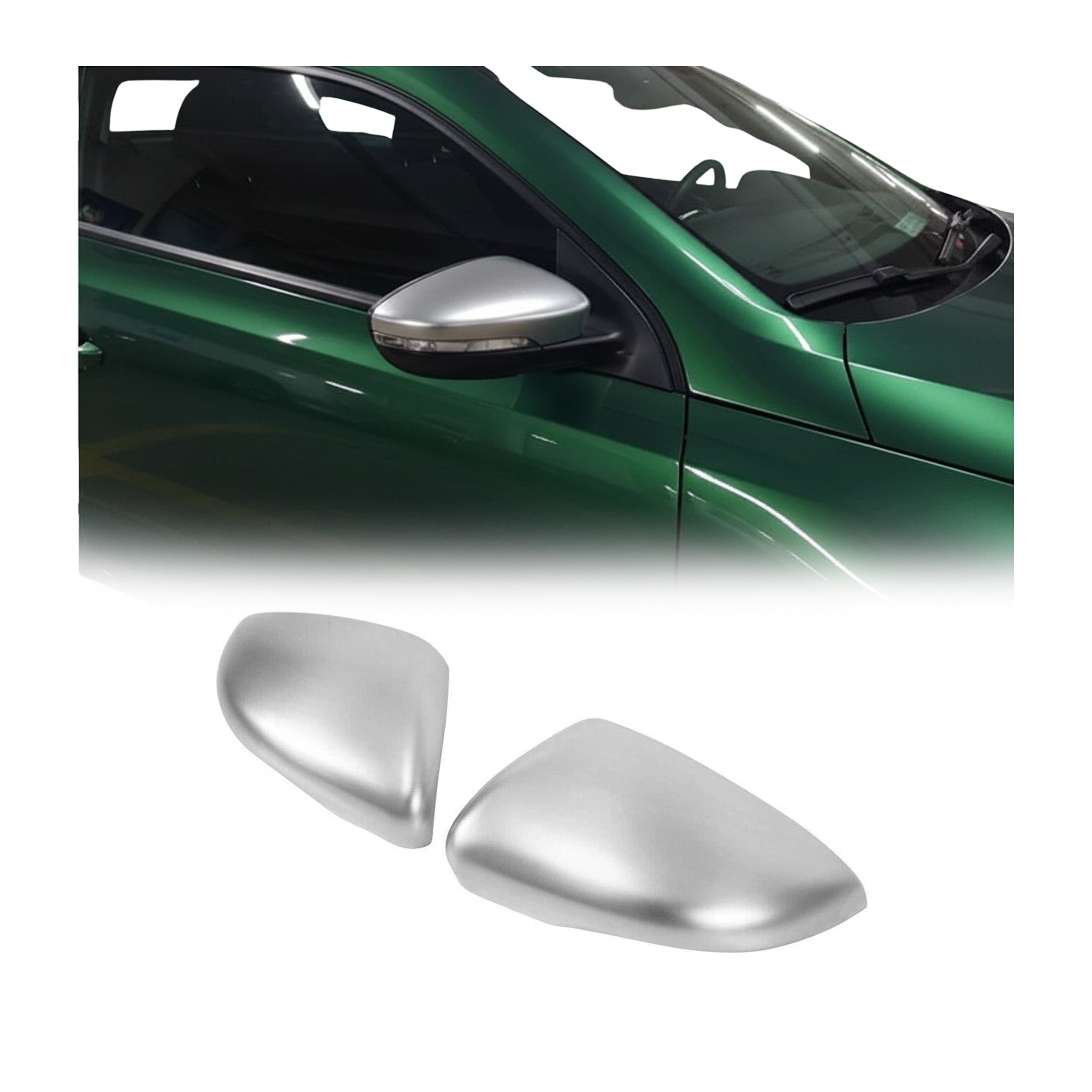 Spiegelkappen Spiegelabdeckung für VW Touran 2010-2015 Edelstahl Matt 2tlg
