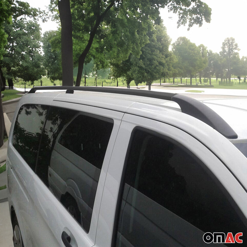 Dachreling Dachgepäckträger Relingträger für Fiat Panda 2012-2025 Alu Schwarz 2x