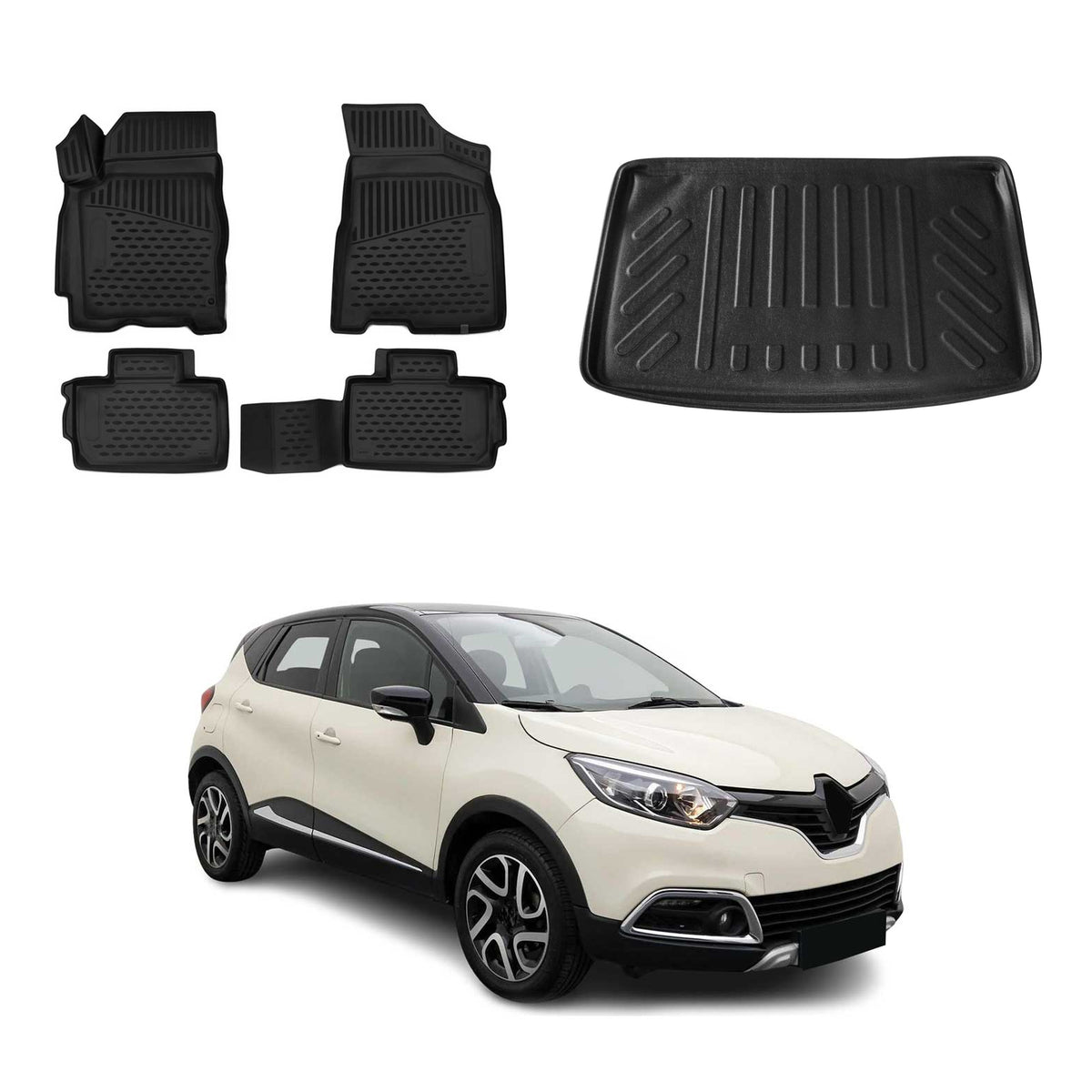 OMAC Fußmatten & Kofferraumwanne Set für Renault Captur 2013-2019