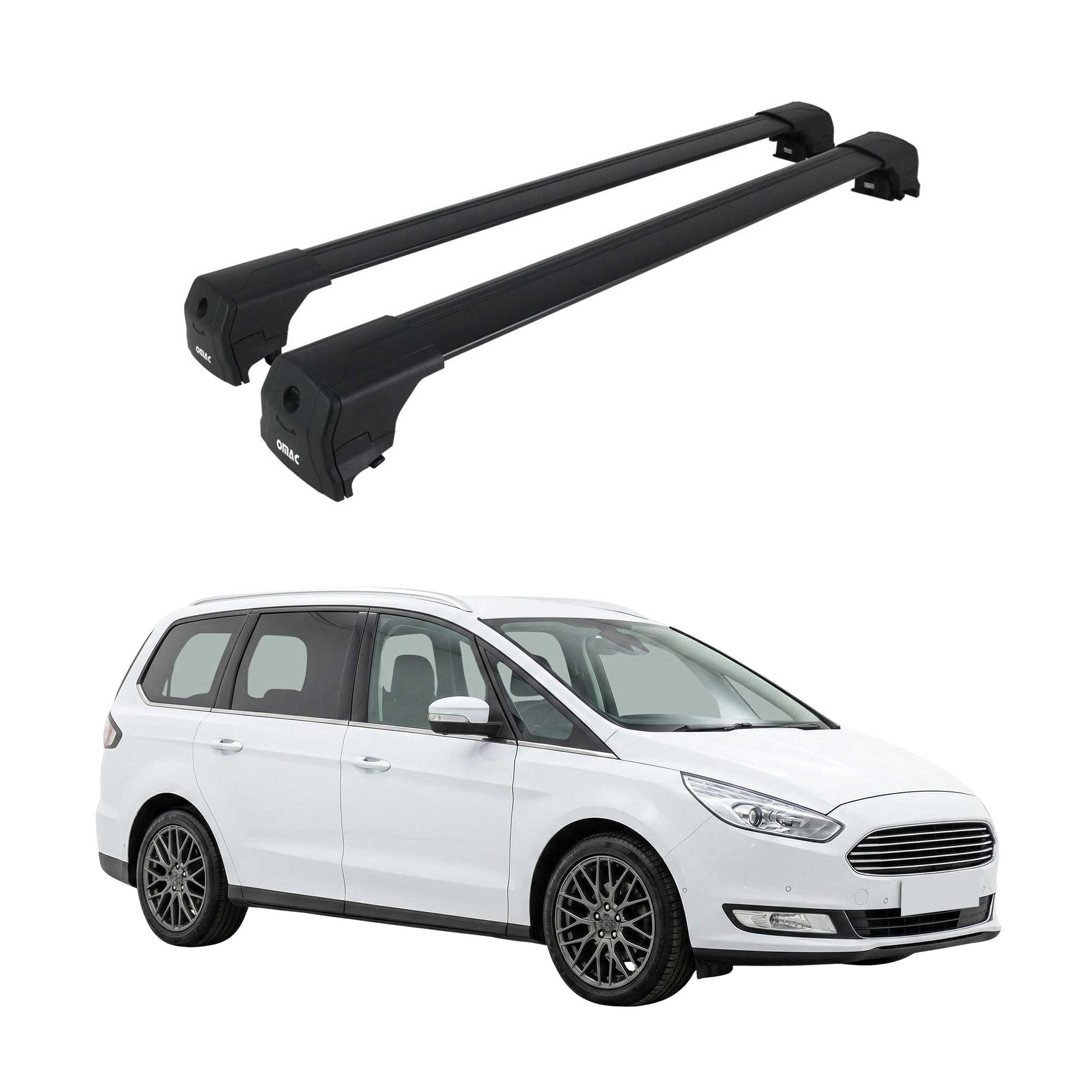 Dachträger Grundtäger für Ford Galaxy III 2015-2019 Pre-FL Aluminium Schwarz 2x