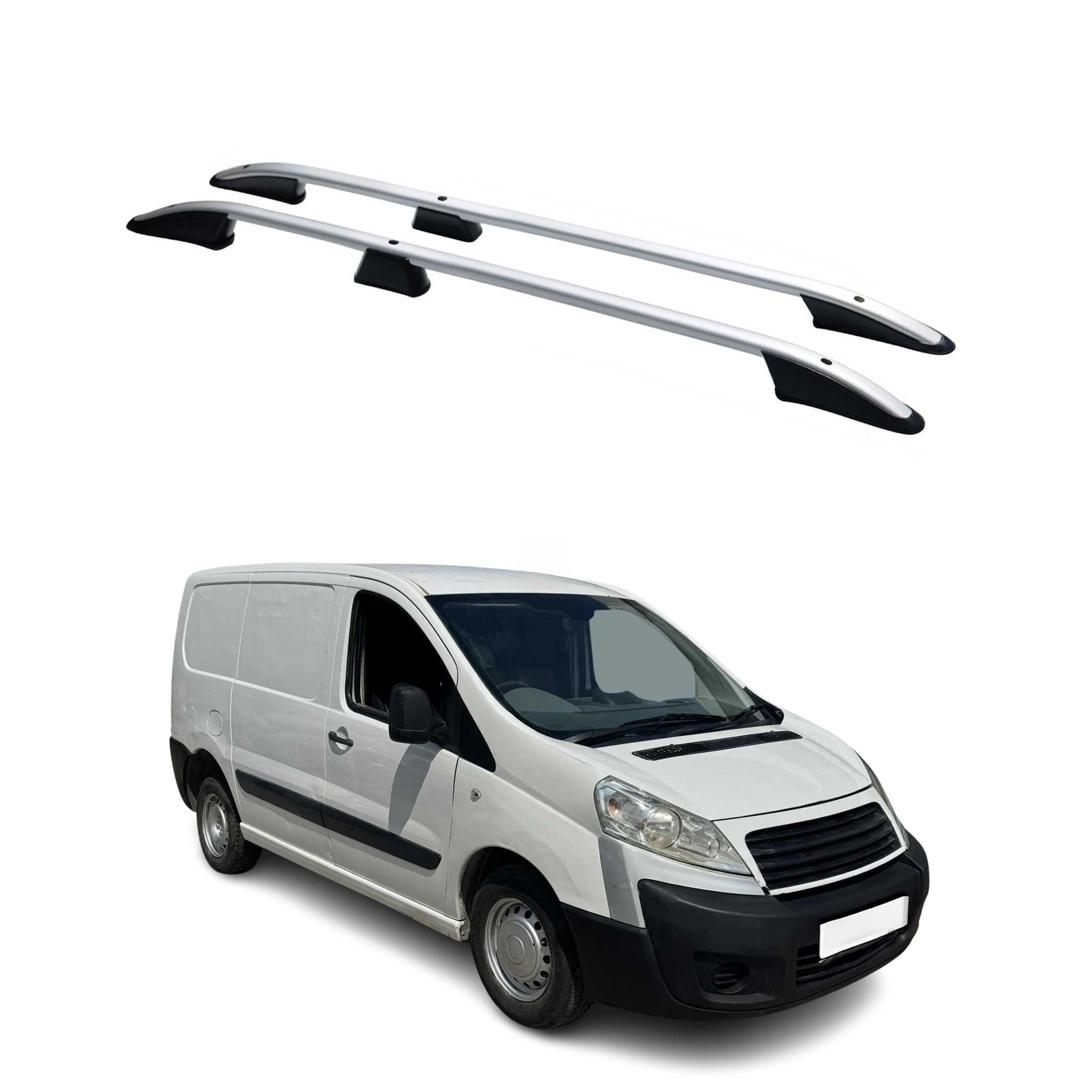 Dachreling Dachgepäckträger für Fiat Scudo 2007-2016 Kurzer Radstand Alu Silber