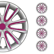 4x Radkappen Radzierblenden Radblenden 15" Zoll Stahlfelgen Grau Lila
