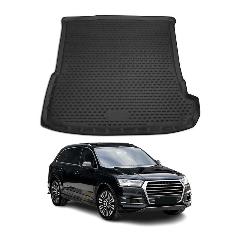 Kofferraummatte Kofferraumwanne für Audi Q7 4M 2015-2025 Gummi TPE Schwarz
