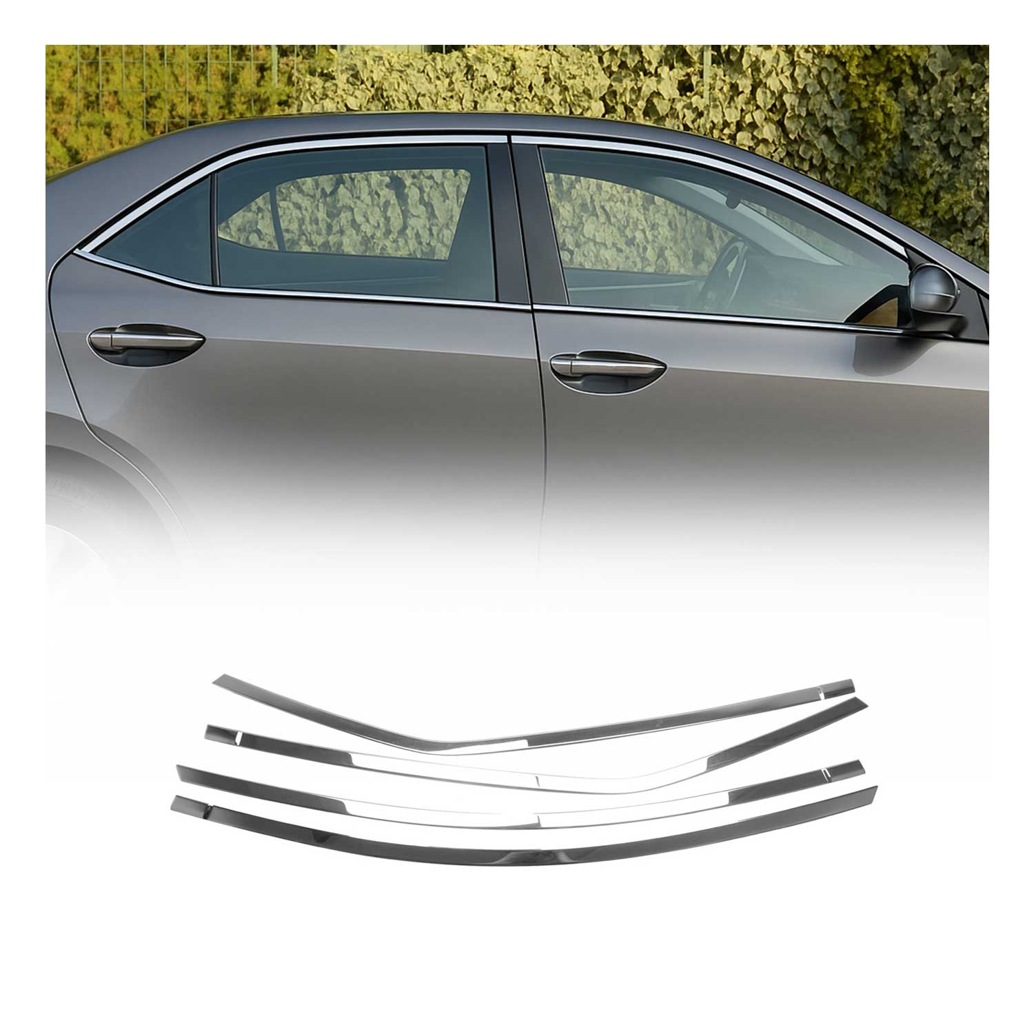 Fensterleisten Fensterrahmen für Toyota Corolla 2013-2019 Stufenheck Chrom 10x