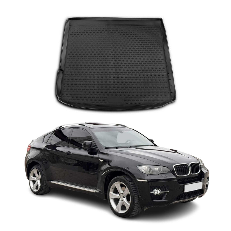 Kofferraummatte Kofferraumwanne für BMW X6 E71 E72 2007-2014 Gummi TPE Schwarz