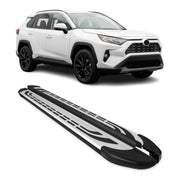 Trittbretter Seitenschweller für Toyota RAV4 Hybrid 2019-2025 Silber Schwarz 2x