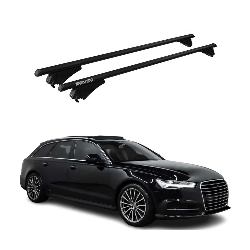 Menabo Dachträger für Audi A6 C7 Avant Allroad 2012-2018 75kg Alu Schwarz 2x