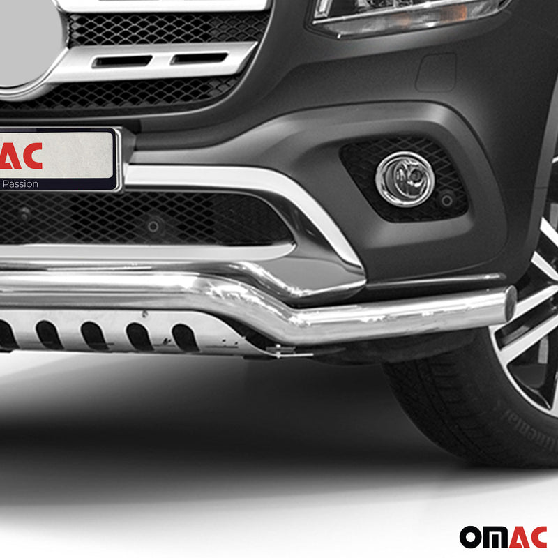 Frontbügel Frontschutzbügel für Mercedes X Klasse 2017-2020 Edelstahl ABE Silber