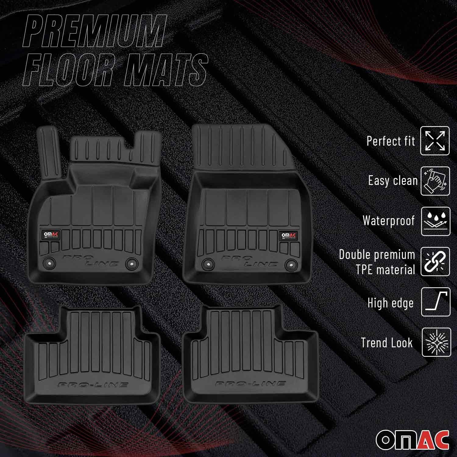 OMAC Gummi Fußmatten für Volvo XC40 2017-2024 Premium TPE Automatten Schwarz 4x