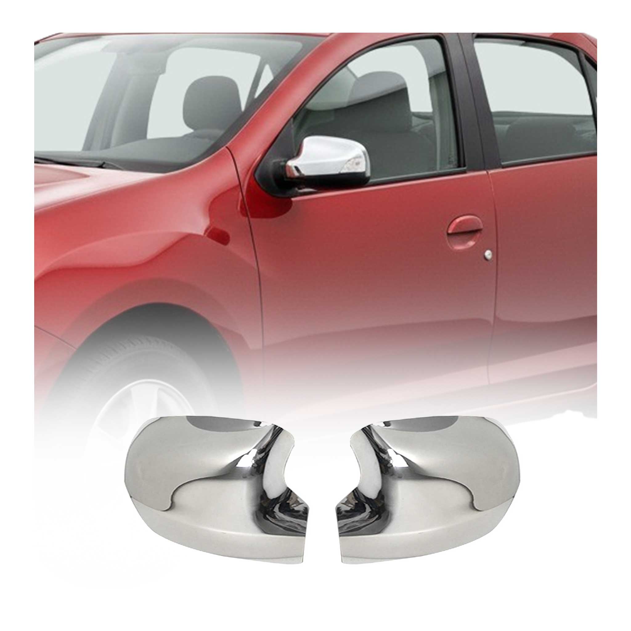 Spiegelkappen Spiegelabdeckung für Renault Thalia Symbol Edelstahl Chrom 2tlg
