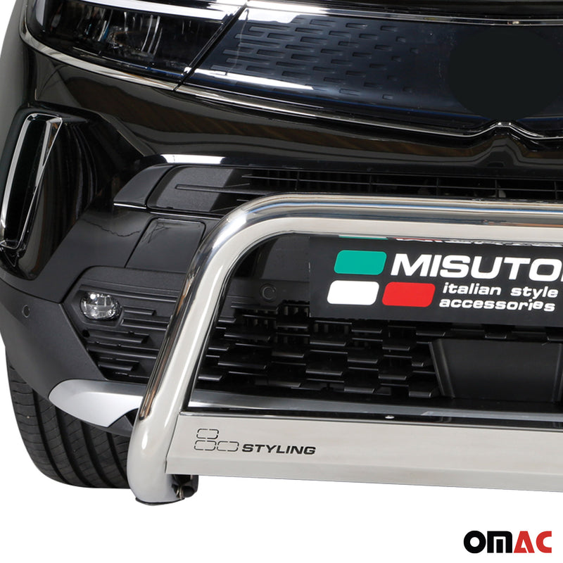 Frontbügel Frontschutzbügel für Opel Mokka 2021-2025 ø63mm Stahl Silber Schutz