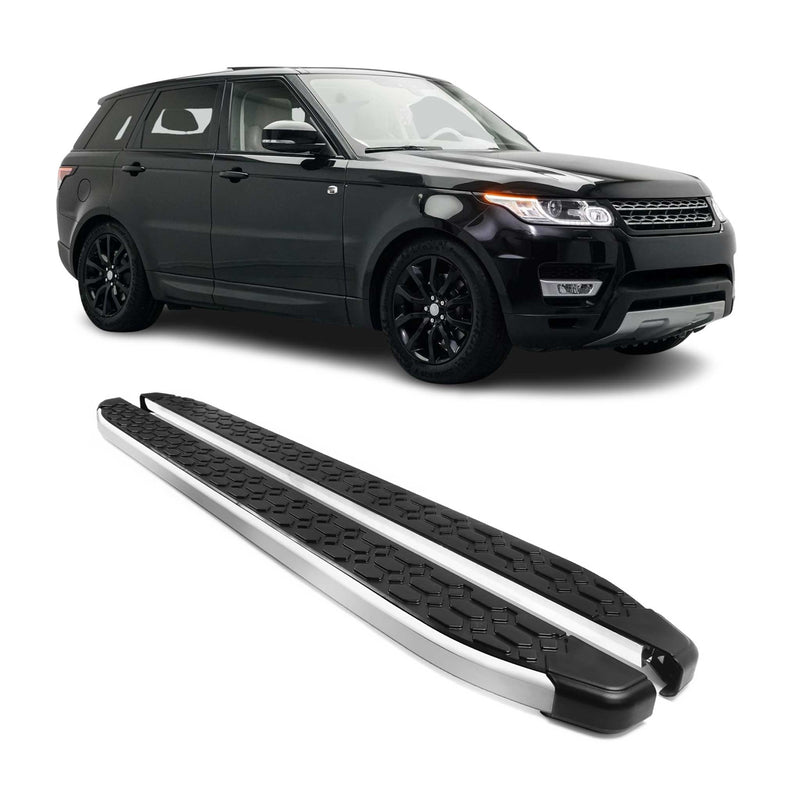 Alu Trittbretter Seitenschweller für Range Rover Sport 2013-2021 Schwarz Silber
