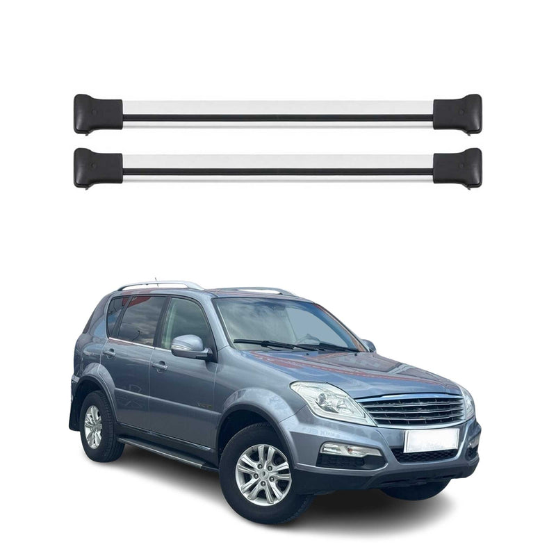 Dachträger Grundtäger für Ssangyong Rexton 2012-2017 75kg Aluminium Silber 2 tlg