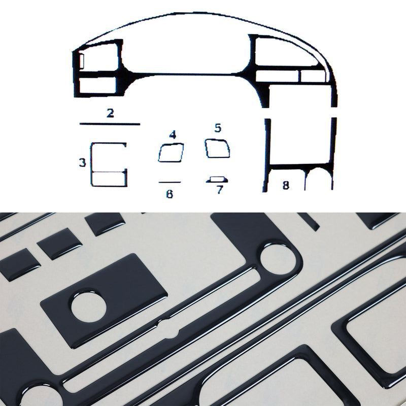 Innenraum Dekor Cockpit für Hyundai Elantra 2000-2004 Piano Schwarz Optik 8 tlg