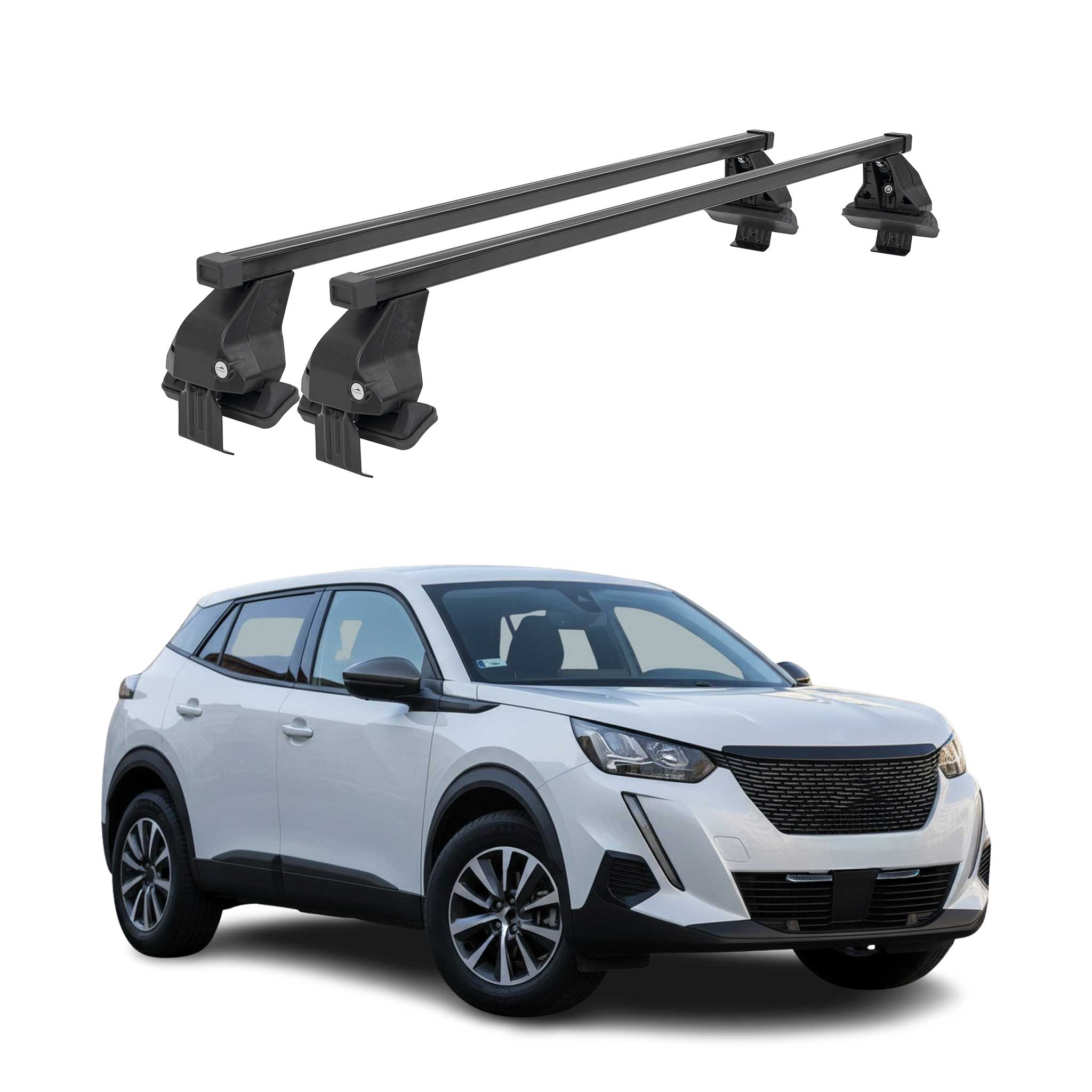 Menabo Dachträger Grundträger für Peugeot 2008 II 2019-2026 Stahl Schwarz 2tlg