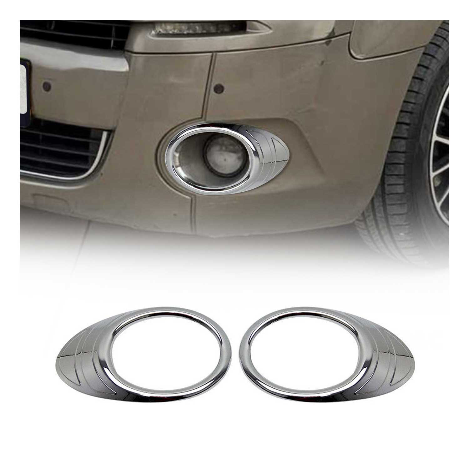 Nebelscheinwerfer Rahmen Umrandung für Peugeot Partner 2008-2012 Chrom ABS 2x