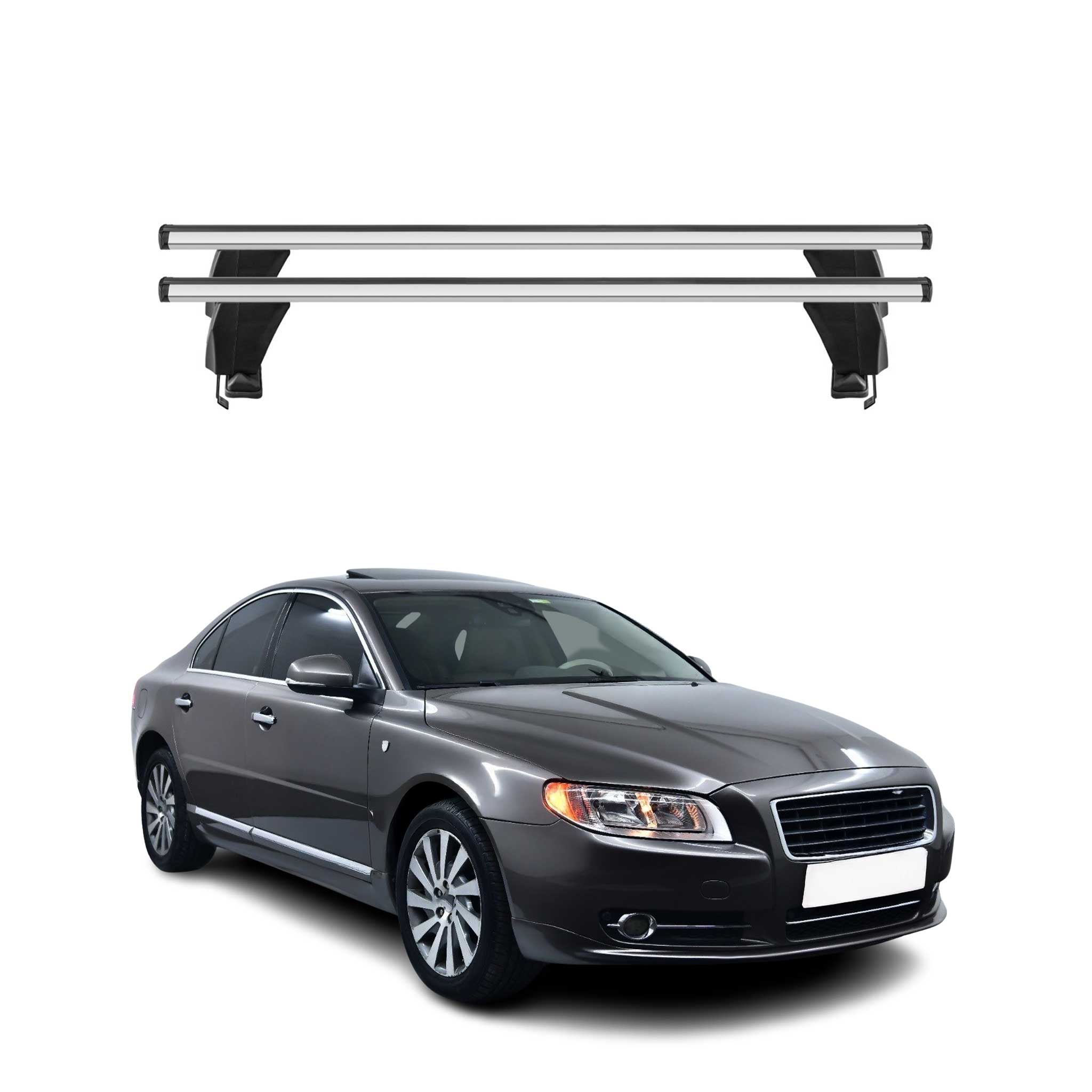 Menabo Dachträger Grundtäger für Volvo S80 2006-2016 50kg Aluminium Silber 2 tlg