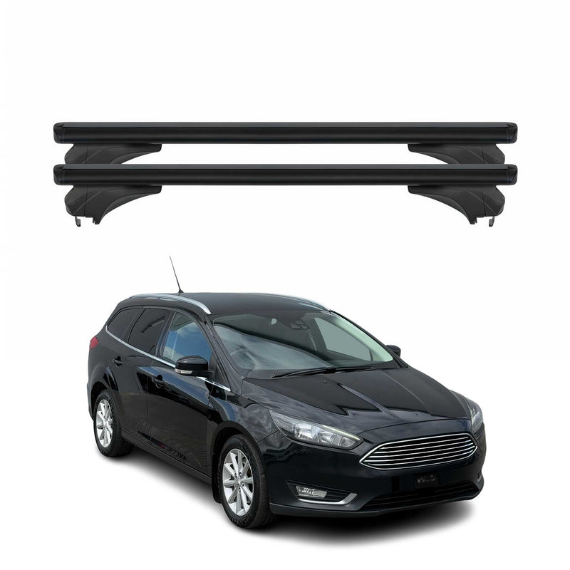 Menabo Dachträger für Ford Focus III Kombi 2011-2018 Aluminium Schwarz 2 tlg