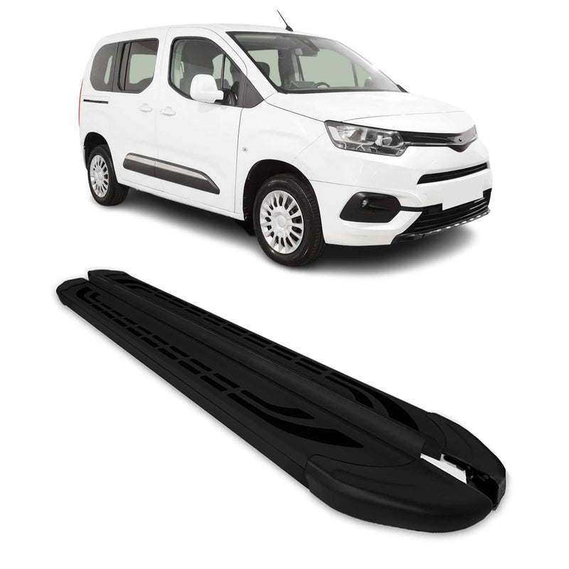 Trittbretter Seitenschweller für Toyota Proace City 2019-25 Kombi Kurzer Schwarz