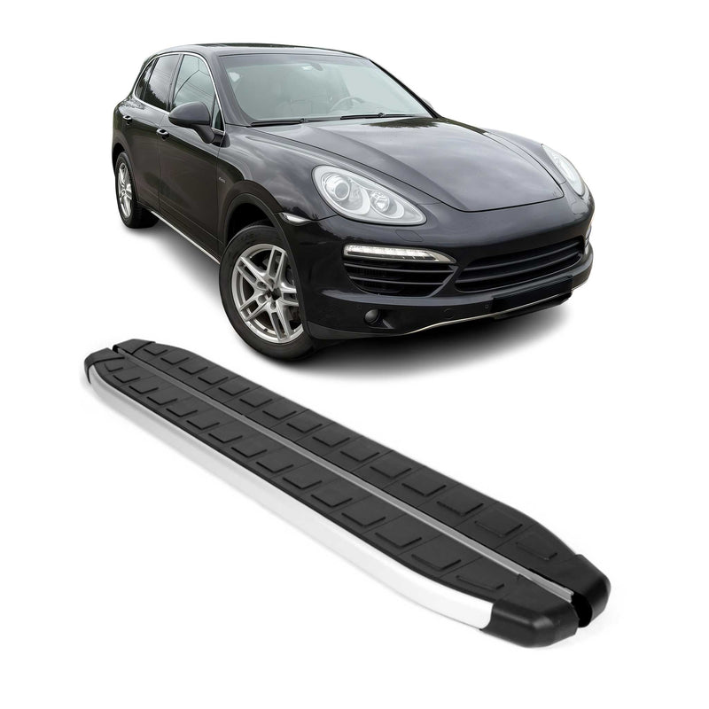Schweller Seitenbretter Trittbretter für Porsche Cayenne 92A 2010-17 Alu Schwarz