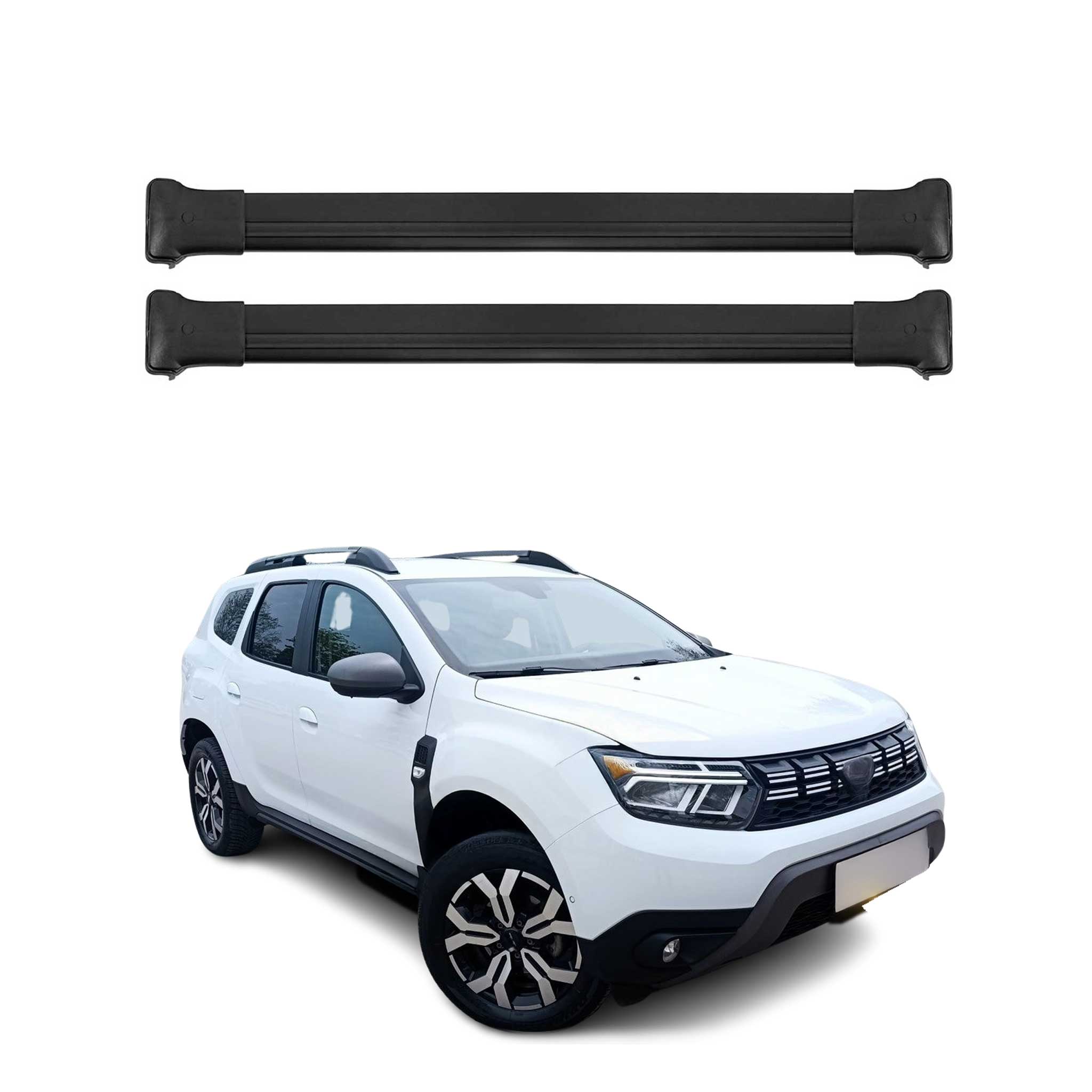 Dachträger Grundtäger für Dacia Duster mk3 2024-2025 75kg Alu Schwarz 2 tlg
