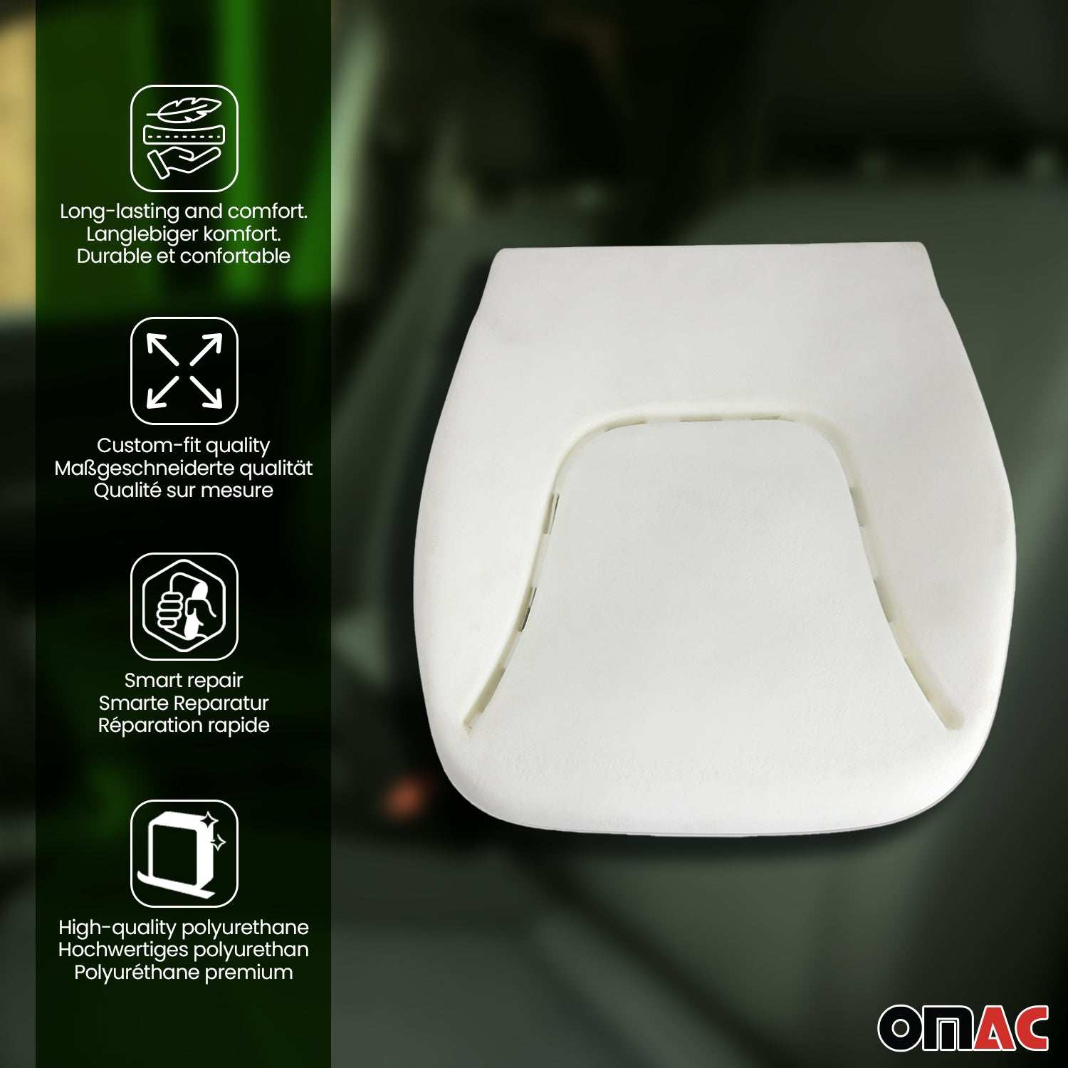 Sitzpolster Auto Schaumstoff Schaumpolster für Fiat Scudo 2007-2016 Sandfarben
