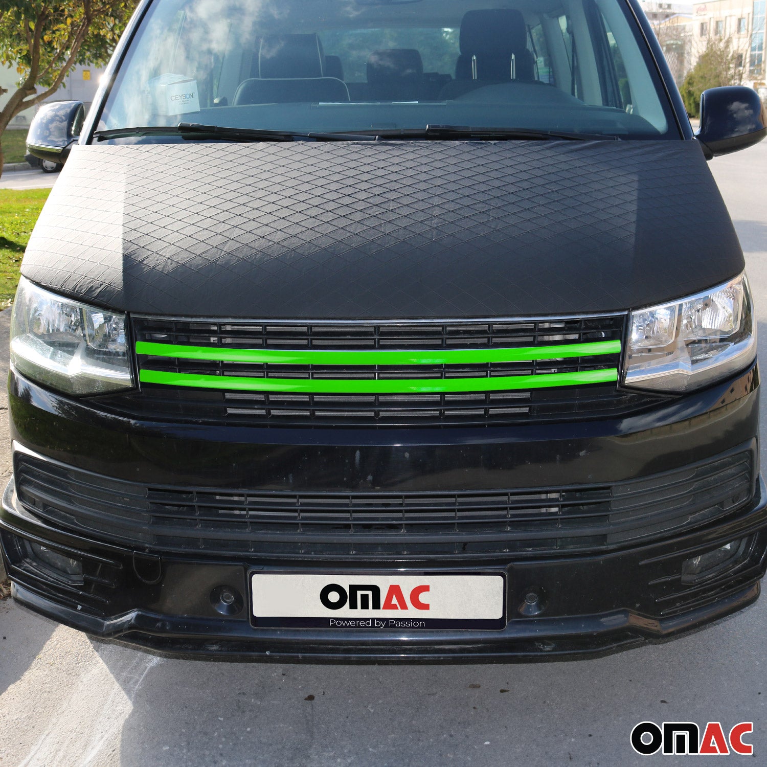 Kühlergrill Leisten Grillleisten für VW T6 Transporter 2015-19 Edelstahl Grün 2x