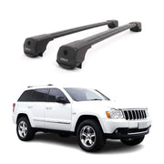 Dachträger Grundträger für Jeep Grand Cherokee WK 2005-2010 Aluminium Schwarz 2x