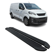 Trittbretter für Peugeot Expert Travelle 2016-2026 L2 L3 Aluminium Schwarz