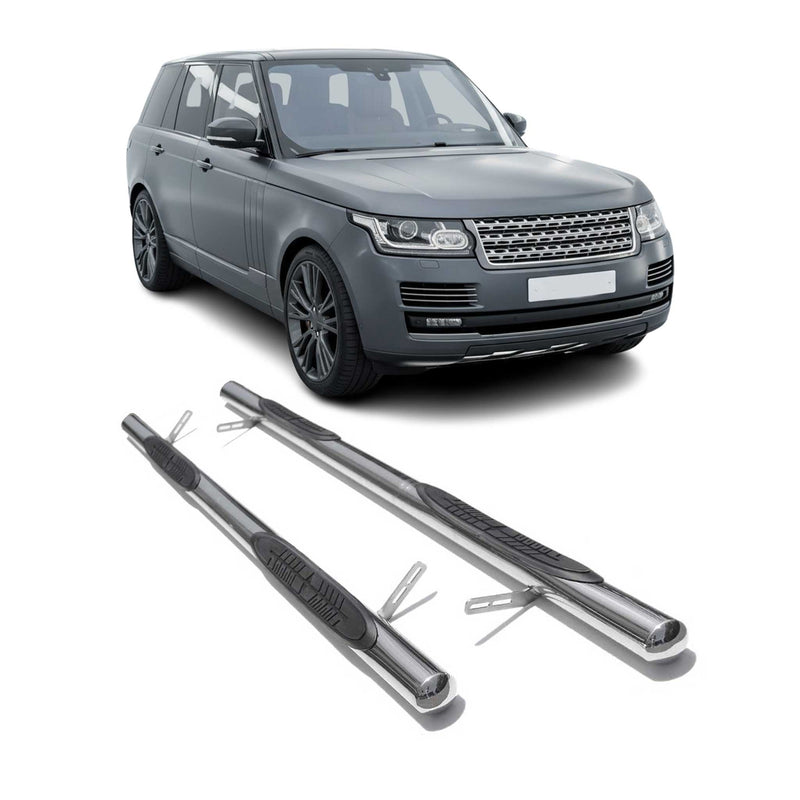 Trittbretter Schwellerrohre für Range Rover III L322 Vogue 70mm Edelstahl Chrom