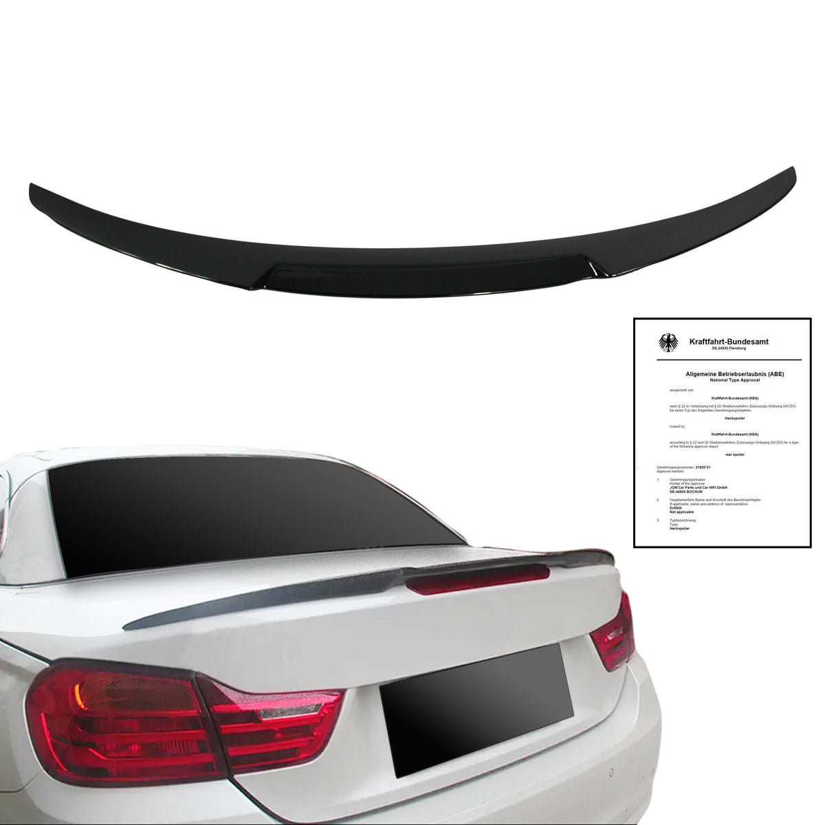 JOM Heckspoiler Dachspoiler für BMW 4er (F33) Cabrio 2012-2021 mit ABE ABS