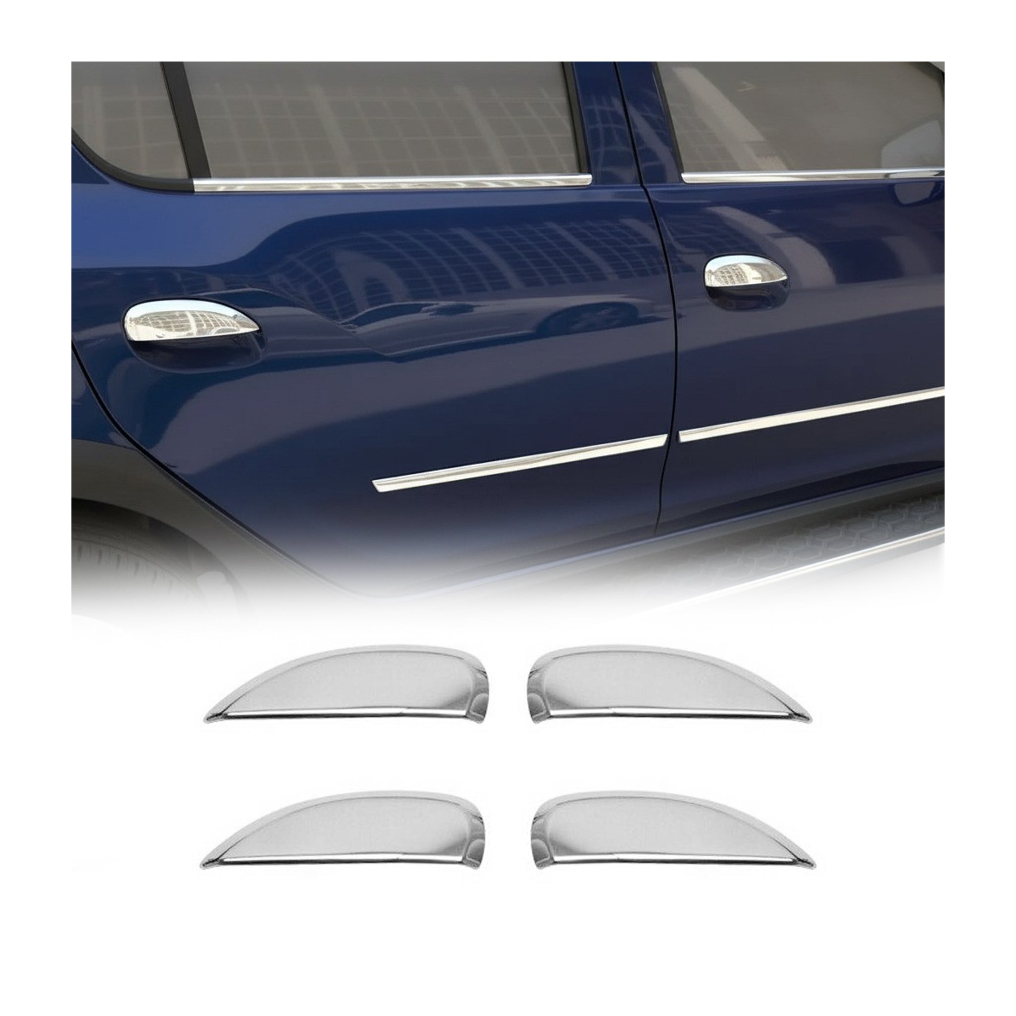 Chrom Türgriff Blende für Dacia Sandero 2012-2020 Edelstahl 4tlg