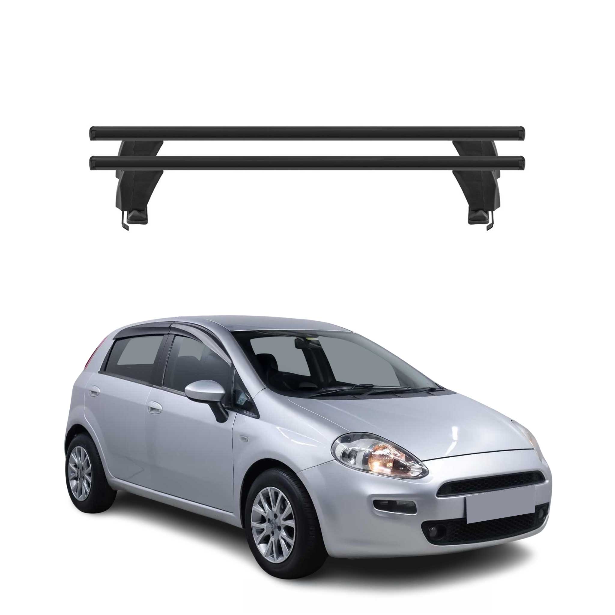 Menabo Dachträger Grundtäger für Fiat Punto mk3 2012-2018 3tür 50kg Alu Schwarz