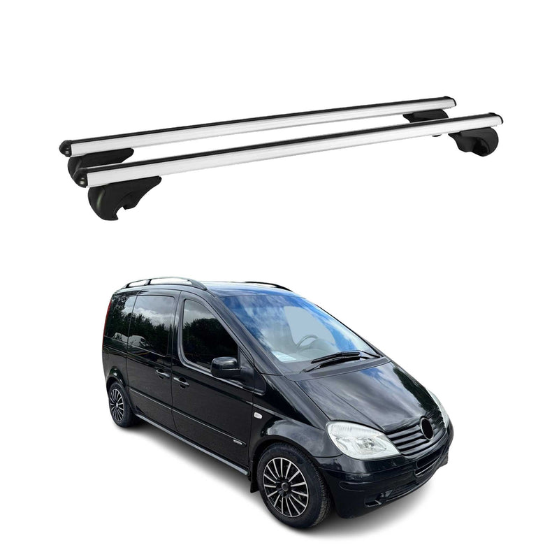Dachträger Grundtäger für Mercedes Vaneo 2002-2005 75kg Aluminium Silber 2 tlg
