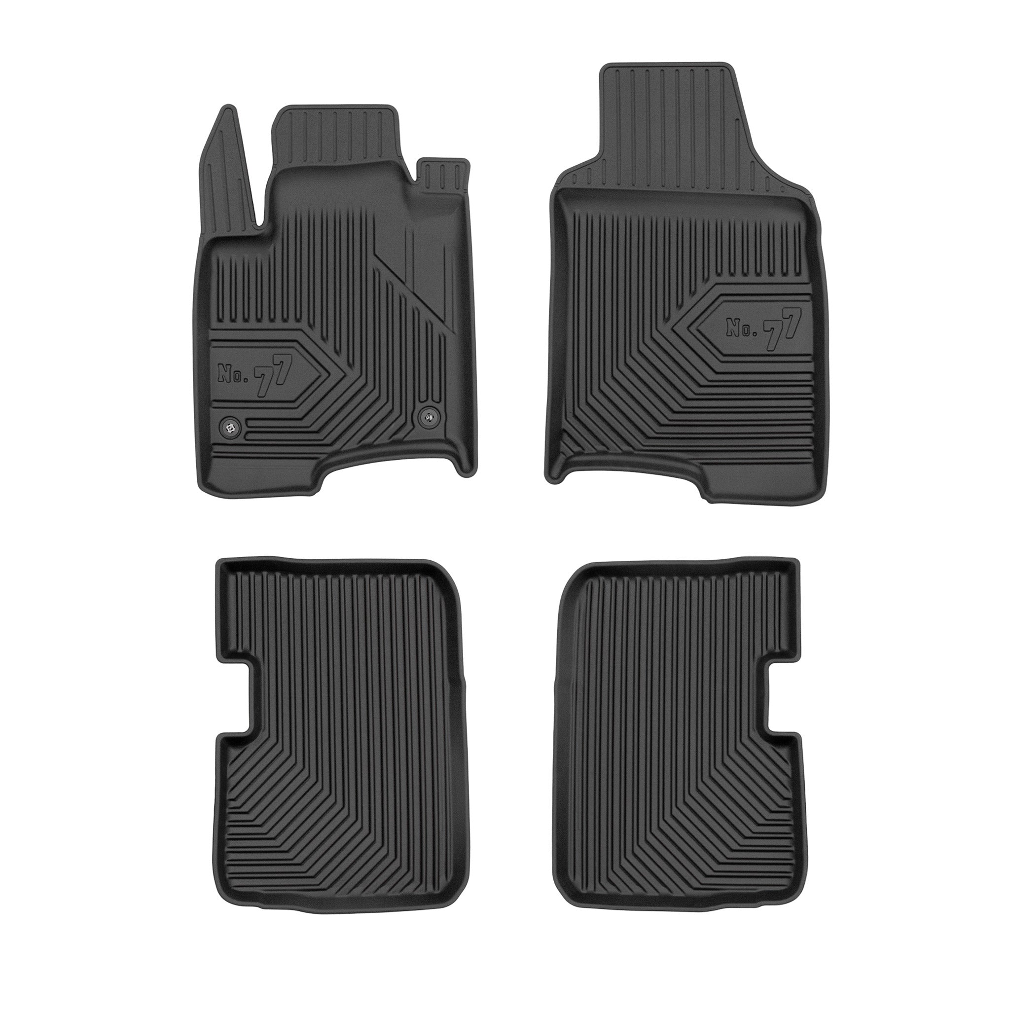 Fußmatten Gummimatten für Fiat Panda III 2012-2026 außer Hybrid Schwarz 4 Teile