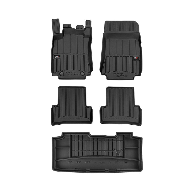 OMAC Fußmatten & Kofferraumwanne Set für Renault Modus 2004-2012 Gummi 5x